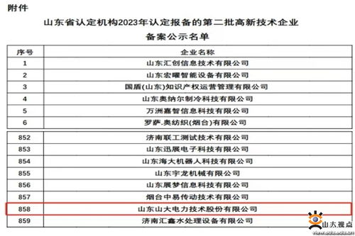 山大電力公司通過國家高新技術企業復審