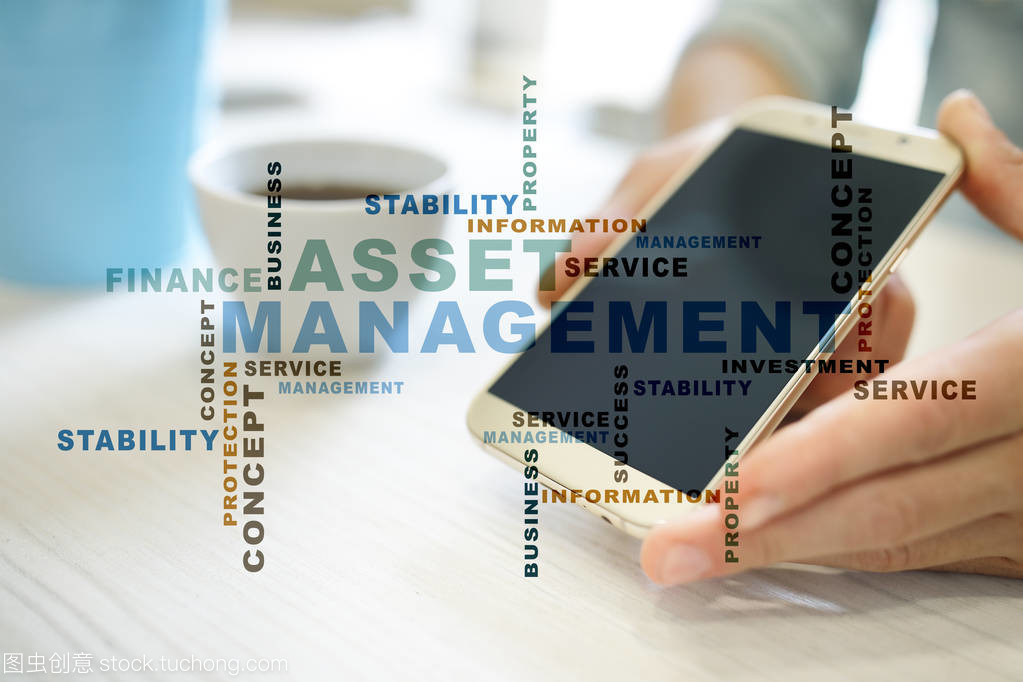 虛擬屏幕上的資產經營管理理念與詞云解析